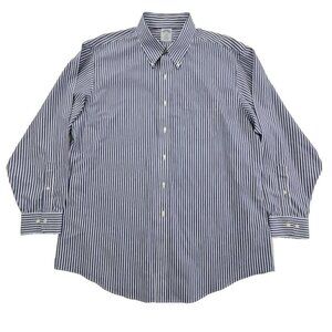 Brooks Brothers Regent Shirt Size 17 1/2 - 4/5 Blue White Stripe Button-Down EUC